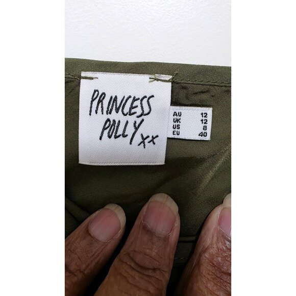 Princess Polly Olive Green Adjustable Strap Tank Top Size 12 AU / 8 US - Picture 6 of 7